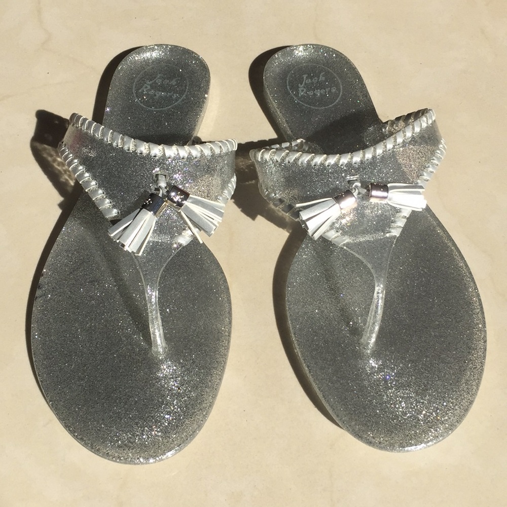Jack Rogers Alana Jelly Sparkling Silver 10